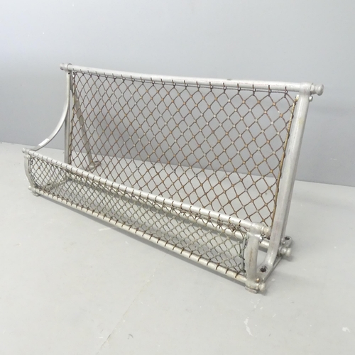 2731 - A mid-century chrome railway luggage rack. Length 92cm.