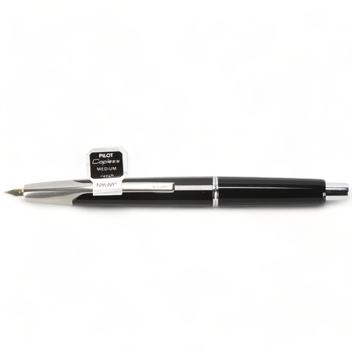 108 - A Pilot, Capless fountain pen, black lacquer with 14ct gold nib, also marked A396, with original lab... 