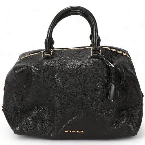 116 - A Michael Kors black textured leather 