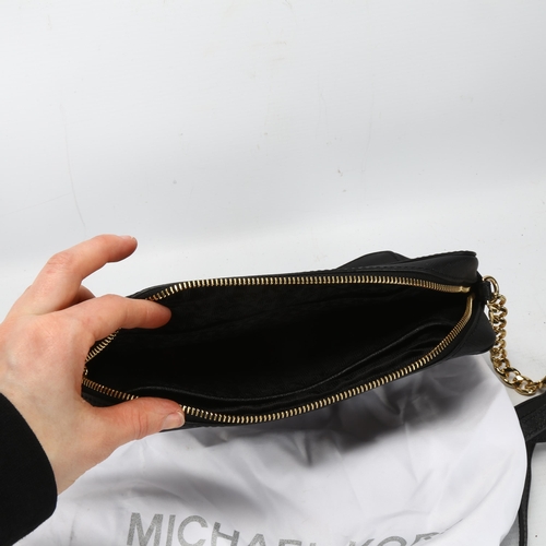 120 - A Michael Kors black leather cross-shoulder bag, with dust cover height 17cm, length 25cm