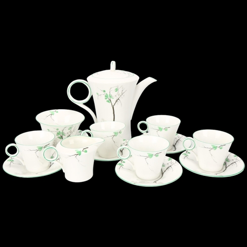 138 - Shelley Regent Gorse Green pattern coffee service for 5 people, registered no. 781613