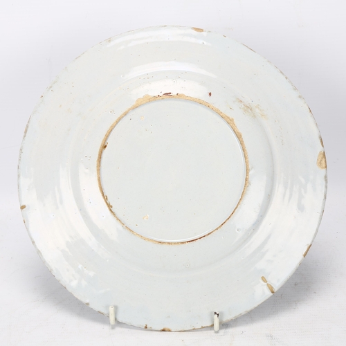 141 - Delft polychrome pottery plate, diameter 23cm