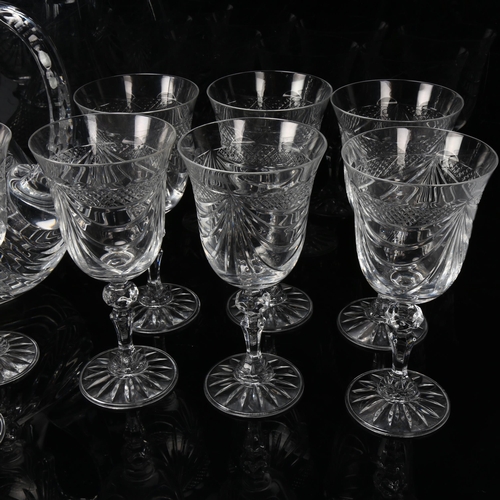 142 - Crystallerie De Lorraine, suite of Ludovic pattern red wine, white wine, and Champagne glasses for 6... 