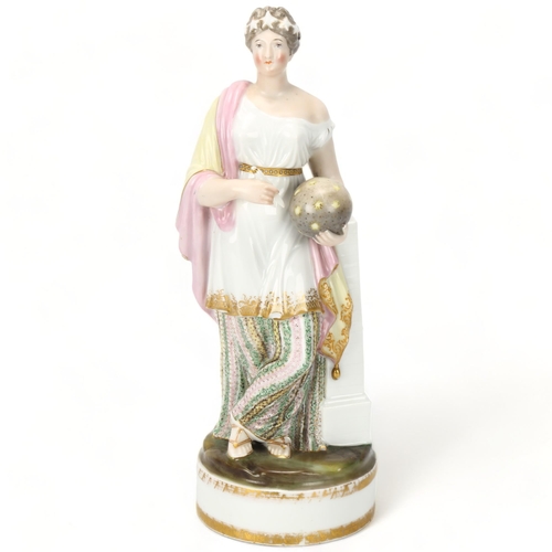 146 - 19th century Paris porcelain figure of Uranie, height 28cm