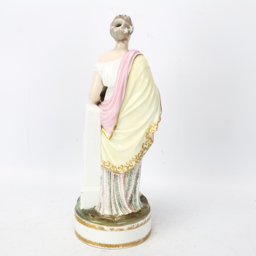 146 - 19th century Paris porcelain figure of Uranie, height 28cm