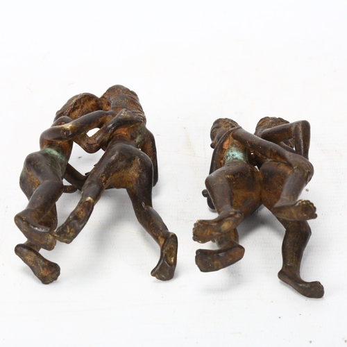 161 - A pair of antique Indian bronze tantric couples, height of each 13cm