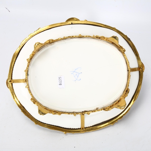 188 - A 19th century Sevres porcelain and and ormolu mounted desk stand, width 26cm