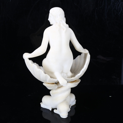 194 - Carved alabaster sculpture, the Birth of Venus, height 23cm