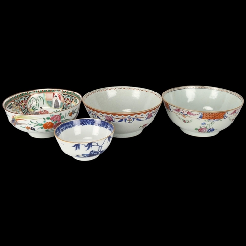 221 - A group of Chinese porcelain bowls, largest 23cm diameter (4)