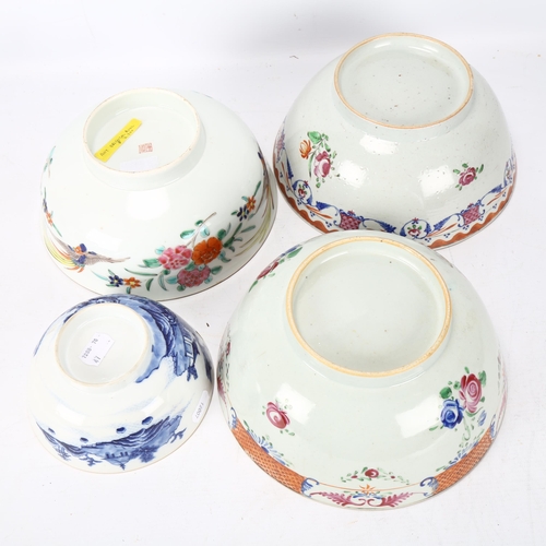 221 - A group of Chinese porcelain bowls, largest 23cm diameter (4)