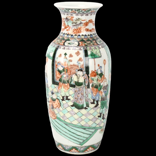 232 - A Chinese porcelain vase with painted enamel decoration, height 31cm