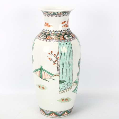 232 - A Chinese porcelain vase with painted enamel decoration, height 31cm