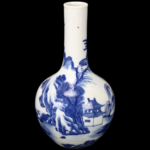 240 - Chinese blue and white porcelain onion-shaped vase, height 20cm