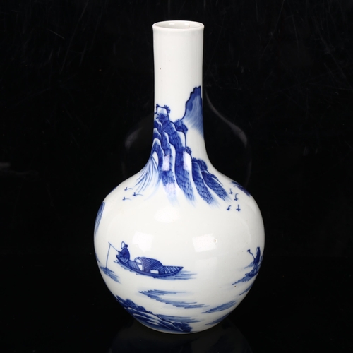 240 - Chinese blue and white porcelain onion-shaped vase, height 20cm