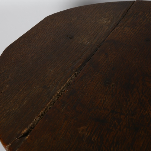 258 - A George II oak cricket table, diameter 78cm, height 68cm