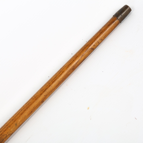 265 - A plane propeller walking cane with laminate wood handle, length 90cm