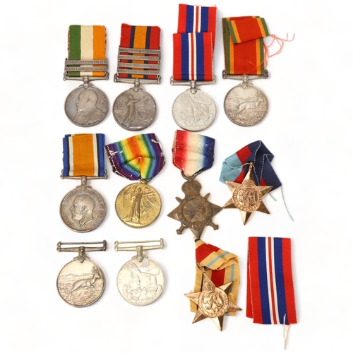 272 - A South African family medal group, Boer War Queens Medal and Kings S.Africa medal to SAPr/2nd Coprl... 