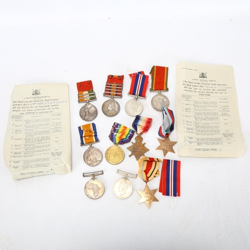 272 - A South African family medal group, Boer War Queens Medal and Kings S.Africa medal to SAPr/2nd Coprl... 