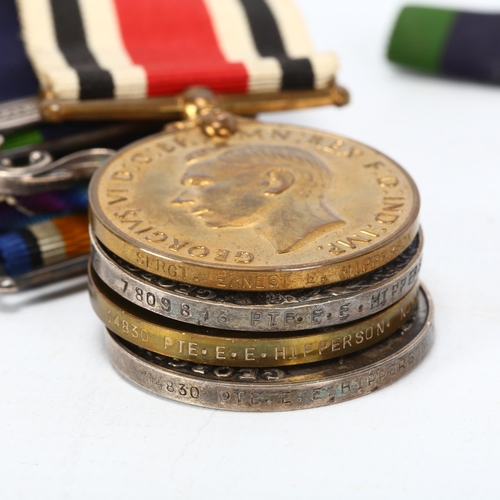 273 - First World War Victory and War medals to 14830 Pte EE Hipperson, Norfolk Regiment, a 1919-21 Indian... 