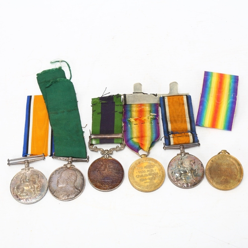 274 - First World War and 1919 India medal with Afghanistan NWE bar to 201410 Pte AJ Blake East Kent Reg a... 