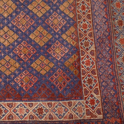 278 - A small 20th century Afghan rug with flat weave borders, 110cm Sq