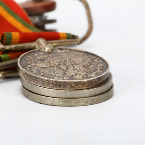 53 - Second World War South African trio of medals, to JC Lamprecht, together with his Nagpur Knife Facto... 