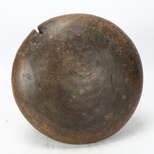 97 - A Hima, Uganda carved wood milk pot, height 23cm