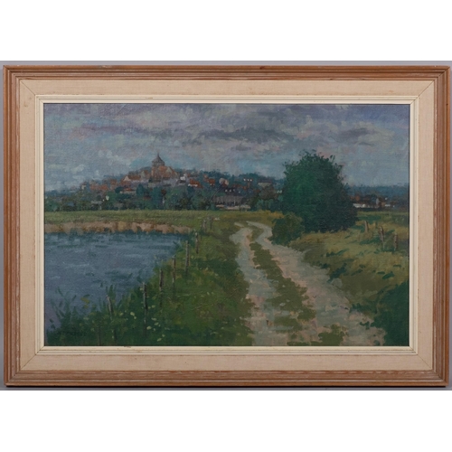 503 - Nancy Pendred (1914 - 2004), view of Rye, oil on canvas, signed, 50cm x 75cm, framed