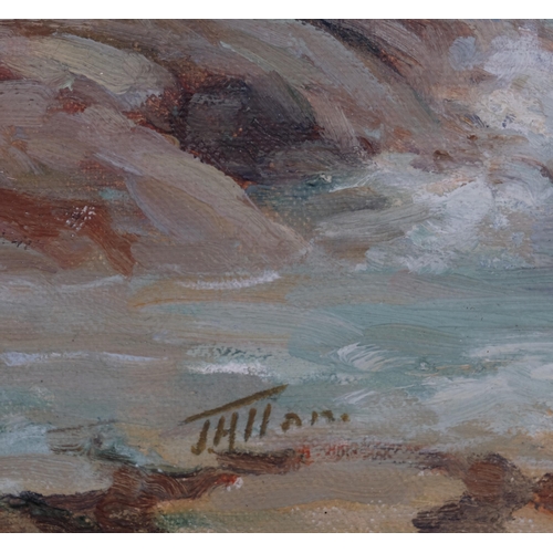 509 - John Allan (1893 -1979), Scottish coastal scene, oil on board, signed, 29cm x 40cm, framed and glaze... 