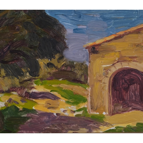 528 - William Warden RBA (1908 - 1982), Continental villa, 2 oils on board, largest 20cm x 25cm, framed (2... 