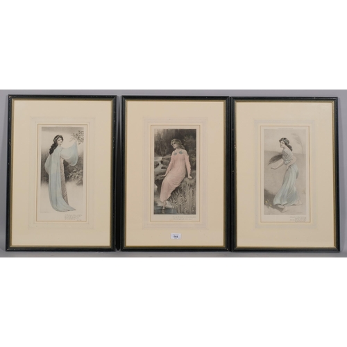 568 - W Greenbank, 6 lithographs, Classical beauties, published 1901, image 32cm x 16cm, framed (6)