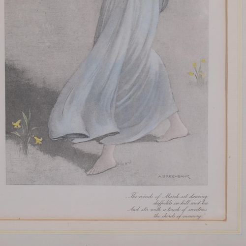 568 - W Greenbank, 6 lithographs, Classical beauties, published 1901, image 32cm x 16cm, framed (6)