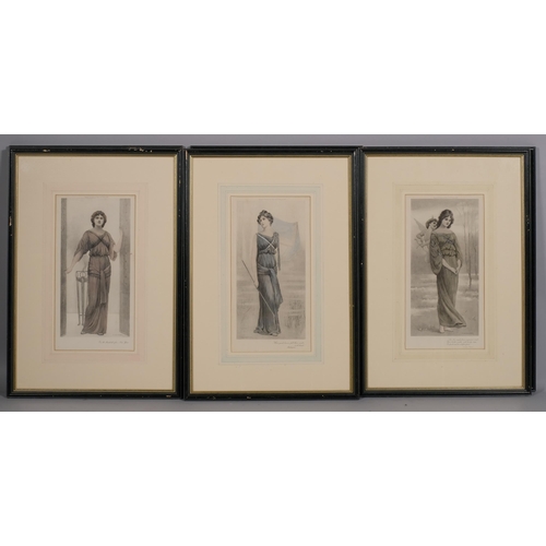 568 - W Greenbank, 6 lithographs, Classical beauties, published 1901, image 32cm x 16cm, framed (6)