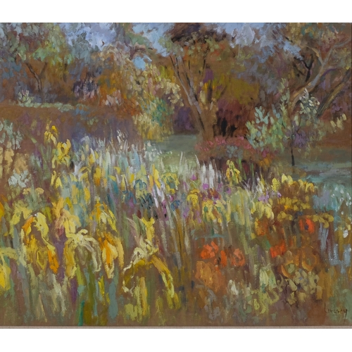 575 - John Livesey (1926 - 1990), summer meadow, oil on canvas board, signed, 75cm x 90cm, framed