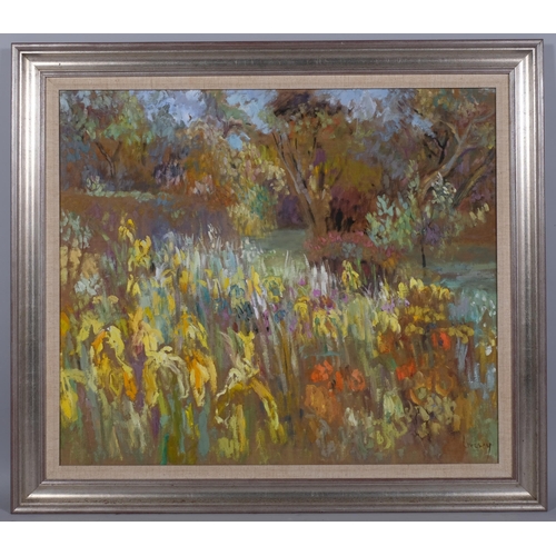 575 - John Livesey (1926 - 1990), summer meadow, oil on canvas board, signed, 75cm x 90cm, framed