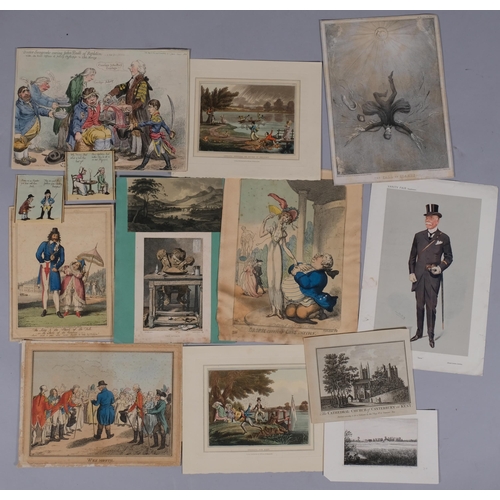 591 - A folder of 18th and 19th century caricature cartoons