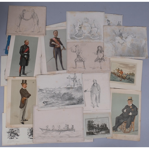 591 - A folder of 18th and 19th century caricature cartoons