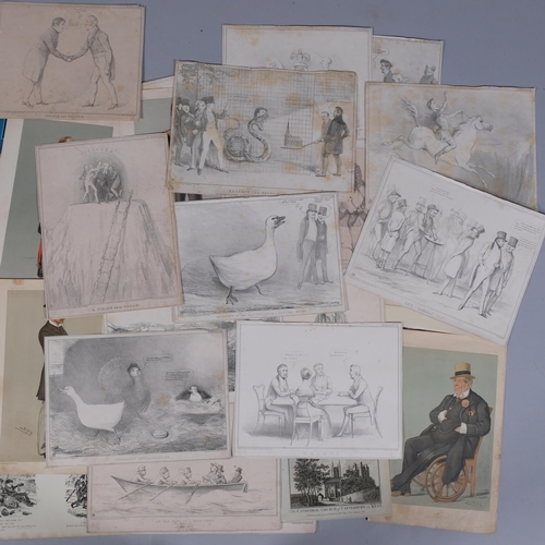 591 - A folder of 18th and 19th century caricature cartoons