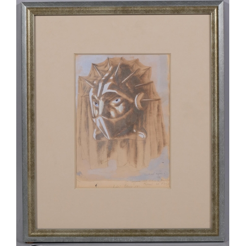 609 - Michael Ayrton (1921 - 1975), armed head, ink/body colour on paper, signed inscribed and dated 1941,... 