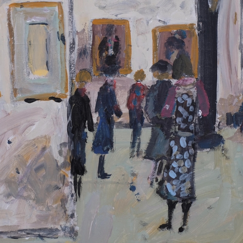 613 - Exhibition at the RA, contemporary oil on board, unsigned, 40cm x 29cm, framed