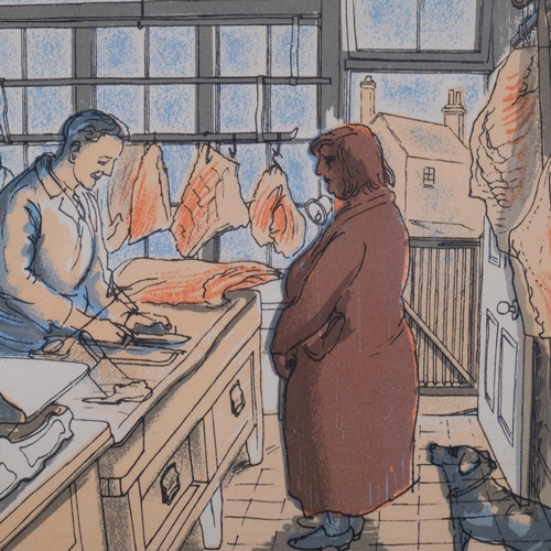 614 - Edward Bawden (1903 - 1989), the butcher/the tailor, colour lithograph published by Curwen Press 194... 