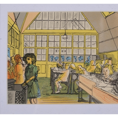 616 - Edward Bawden (1903 - 1989), the junior school/the Methodist chapel, colour lithograph published by ... 