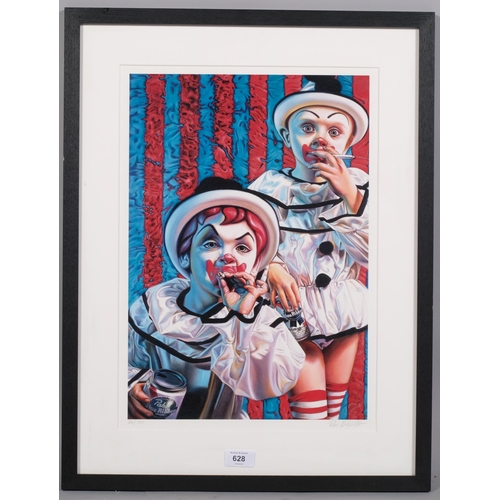 628 - Ron English (born 1959), Clown Kids Smoking 2004, printed on Somerset textured acid free ultra white... 