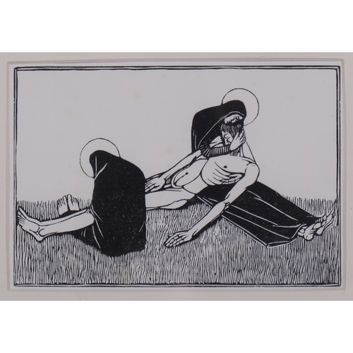 637 - Gwen Raverat (1885-1957), wood engraving on paper, Pieta (1912), 10cmx 15cm, from the Modern Woodcut... 