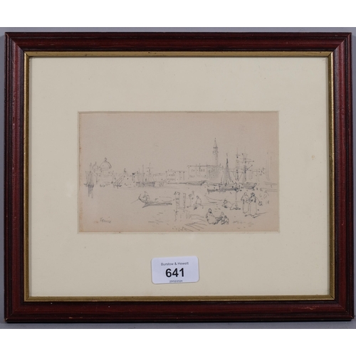 641 - Charles Edmund Rowbotham (1856-1921), drawing on paper, Venice, 10cm x 16.3cm, mounted, glazed and f... 