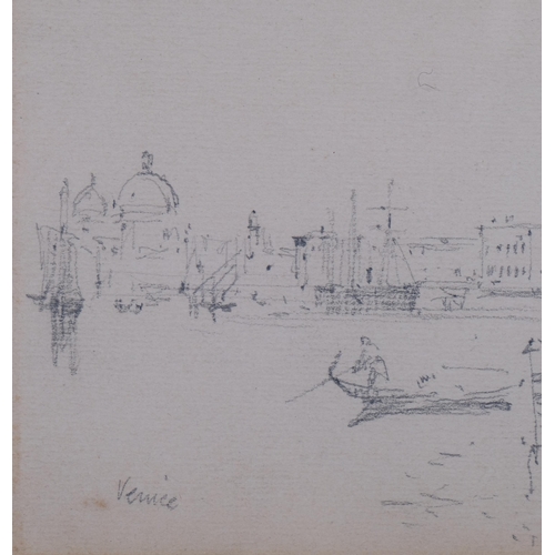 641 - Charles Edmund Rowbotham (1856-1921), drawing on paper, Venice, 10cm x 16.3cm, mounted, glazed and f... 