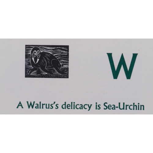 644 - Enid Marx (1902-1998), limited edition wood engraving on paper, A Walrus’s delicacy is Sea-Urchin, f... 