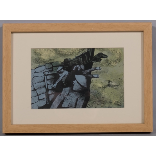 649 - William Scott (1913-1989), original lithograph in colours on paper, Trench Attack, 13cm x 20.5cm, mo... 