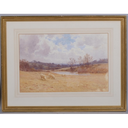 661 - Berenger Benger, sheep in landscape, watercolour, signed and dated 1901, 30cm x 44cm, and pencil/wat... 