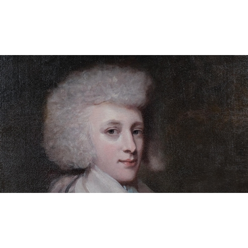 676 - **REPLACEMENT CONDITION REPORT** 19th century portrait of a gentleman wearing a powdered wig, oil on... 